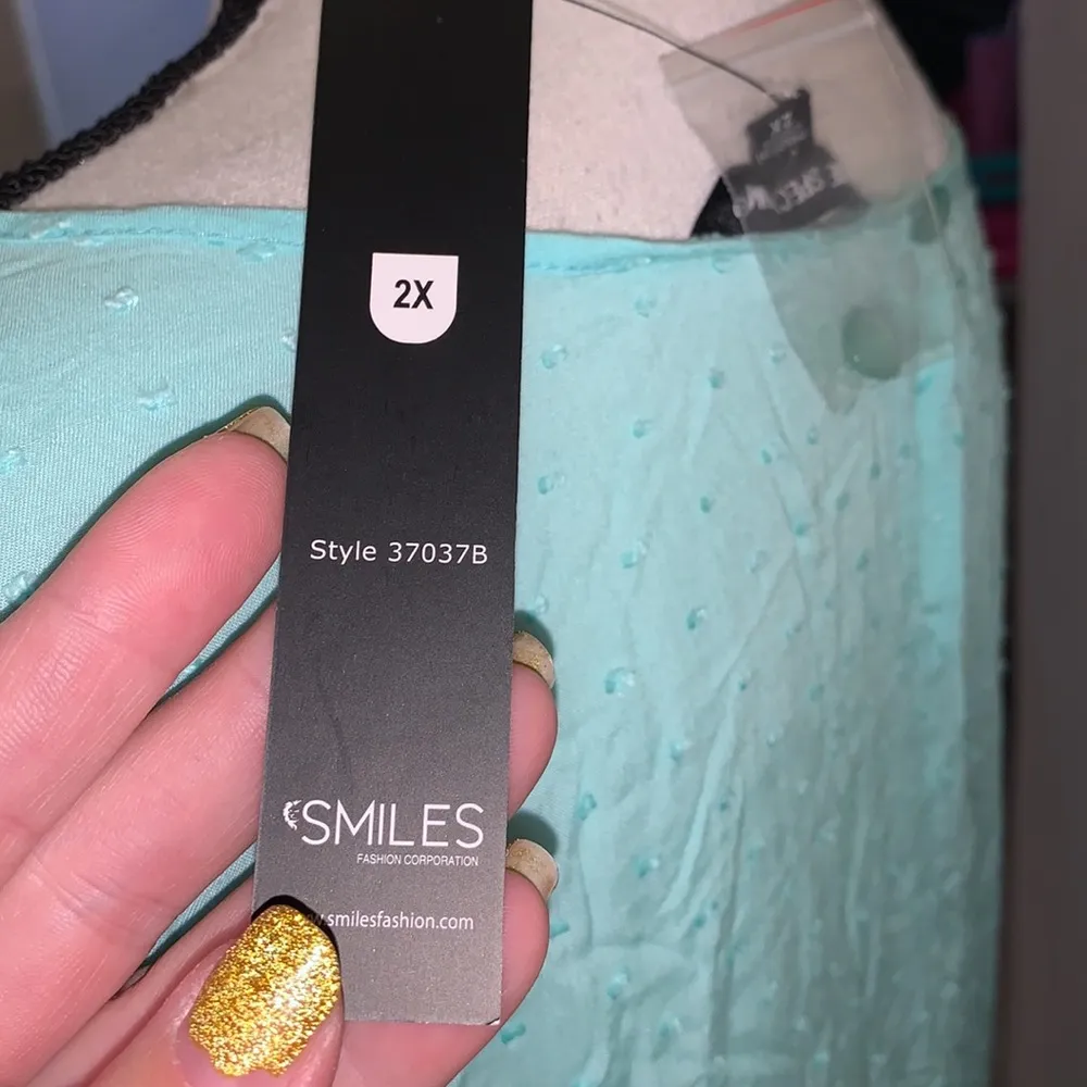 Unique spectrum NWT  blue popcorn knit long sleeve blouse - Image 3