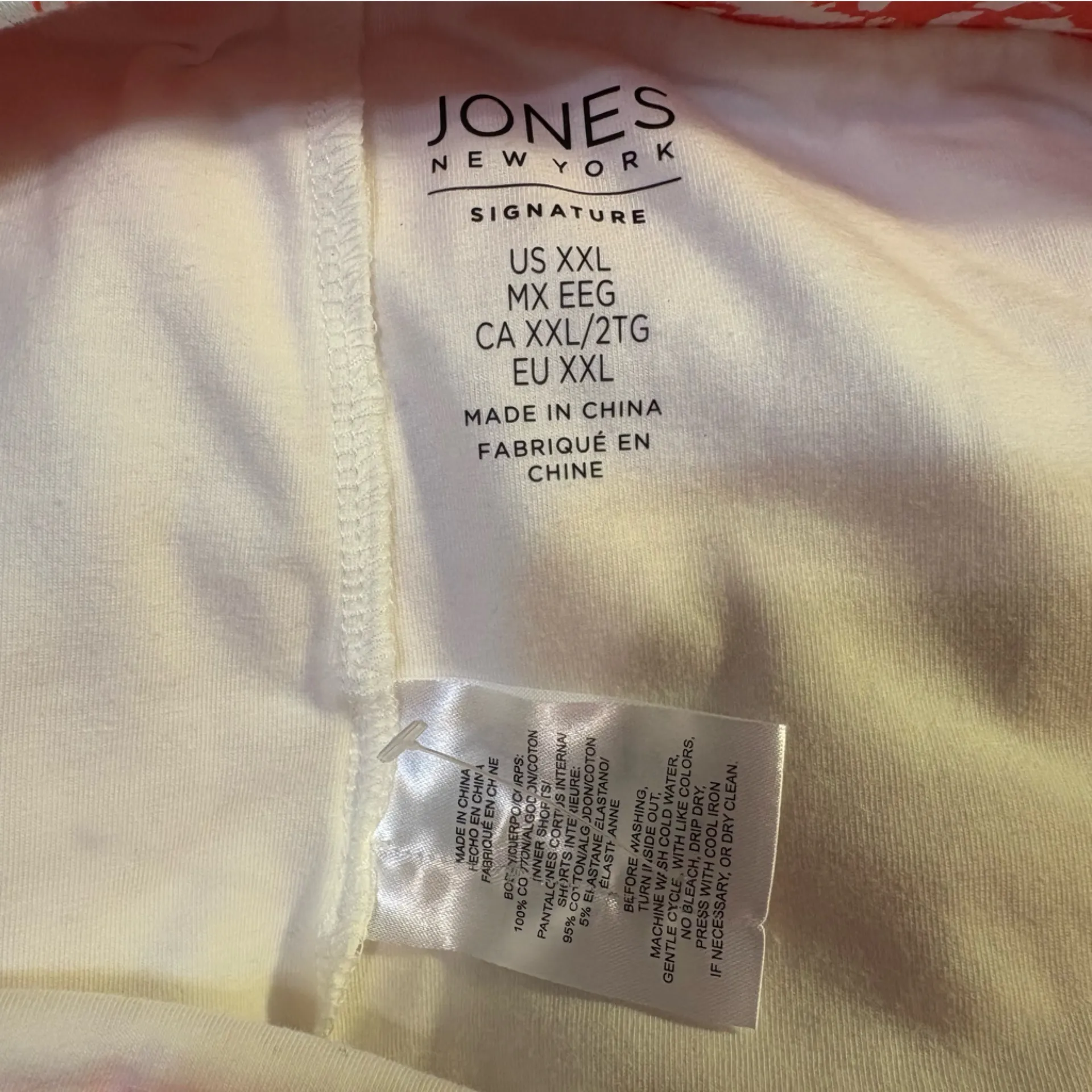 NWT Jones‎ New York Signature Split Hem Skort Skirt White Coral Floral Sz XXL - Image 5