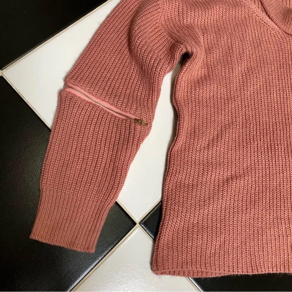 Cici Muted Pink Dusty Rose Pullover Knit Sweater Collar Choker Boxy Coquette M/L Size M - Image 3
