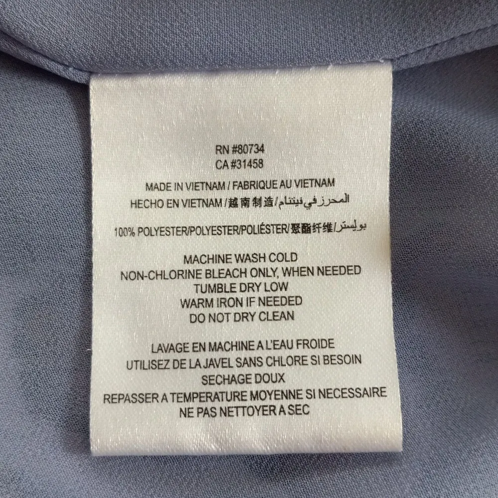 BCBGeneration Blue Multicolored Abstract Print Open Back Shirt Dress - Image 13