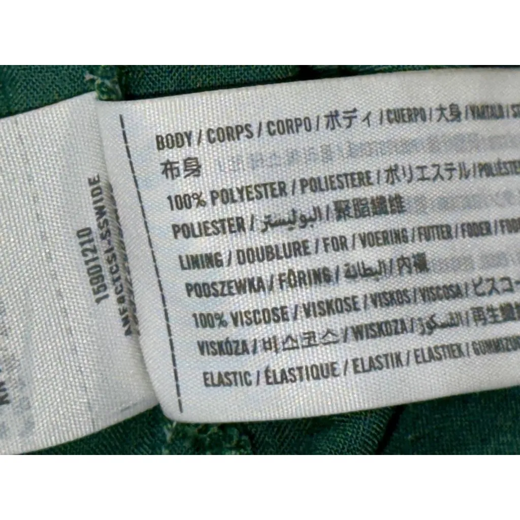 NEW Abercrombie & Fitch Green White Polka Dot Ruffle Smocked Midi Dress Size M - Image 8