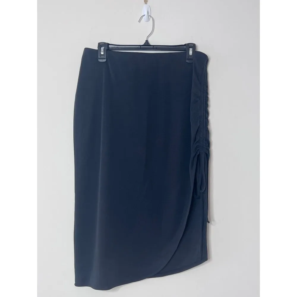 Open Edit Side Ruched Skirt Black size Large - Image 2