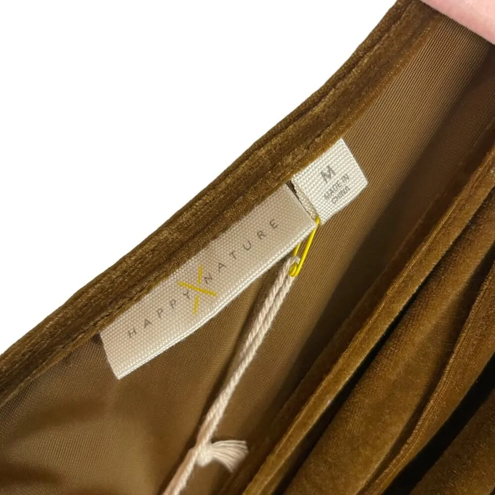 Happy X Nature Kate Hudson Merrie Velvet Dress NWT Brown Size M - Image 7