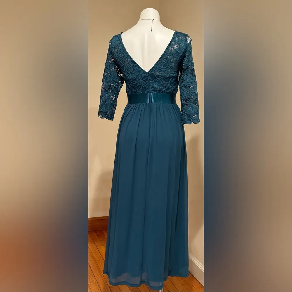 Ever-Pretty ElegantTeal 3/4 Sleeve Empire Waist Maxi Bridesmaid Dresses … - Image 5