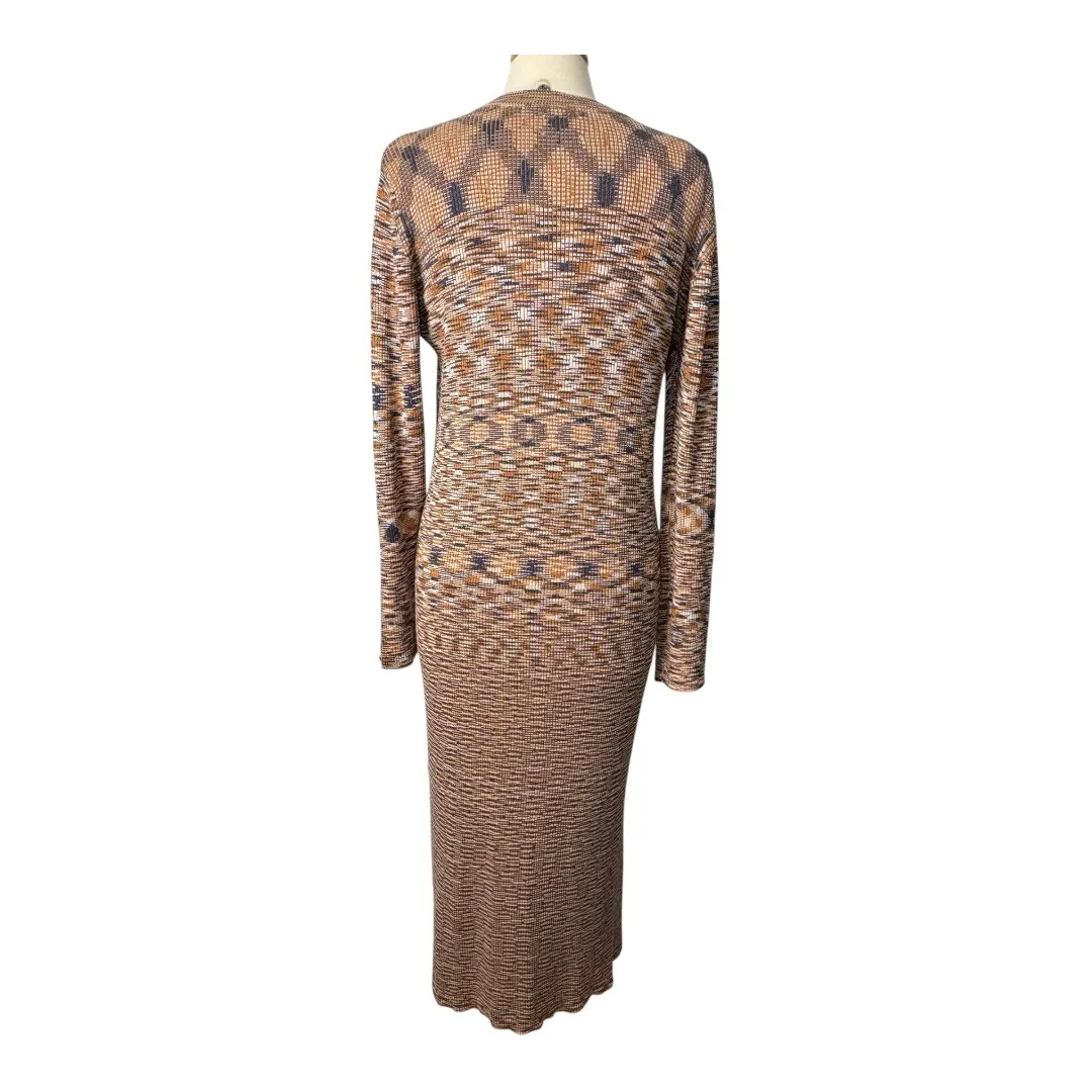 ASOS Design Knitted Maxi Dress Space Dye Bodycon Knit Slit‎ Women Size 14 - Image 9