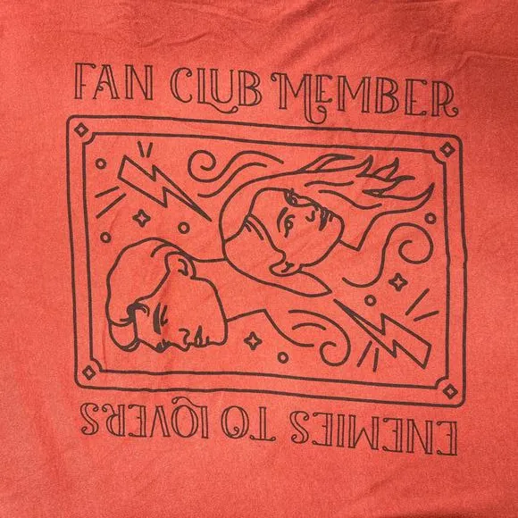 Enemies to Lovers T-Shirt Sz XL Red w/Gray Graphic Romance Fan Club Book-Tok Tee - Image 2