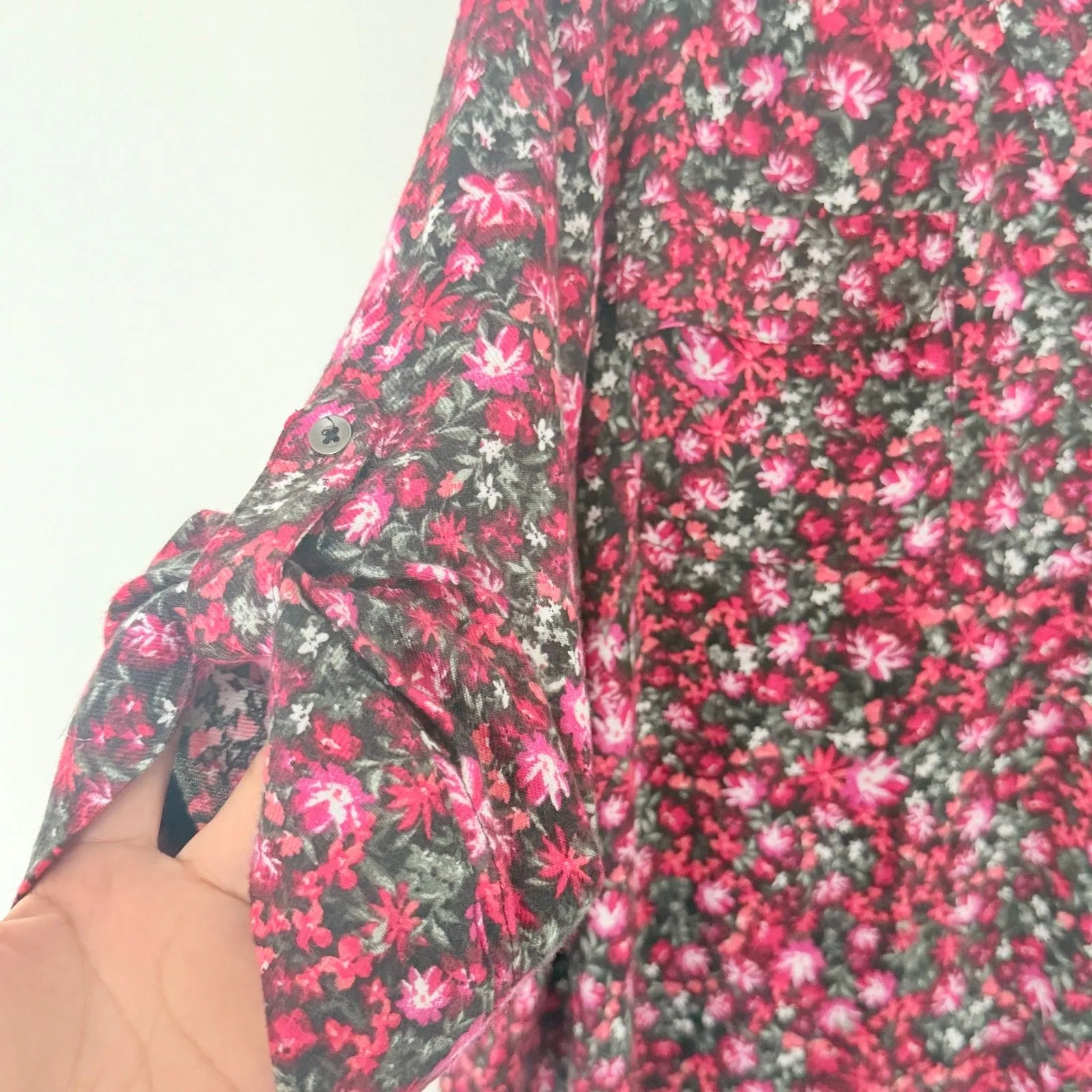 Torrid Harper Georgette Pullover Tunic 3/4 Sleeve Notched Neck Dip Hem 18/20 -2X - Image 4