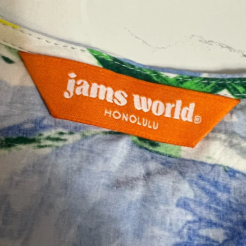 Jams world marina floral print mini dress ruffle hem Sz M - Image 3