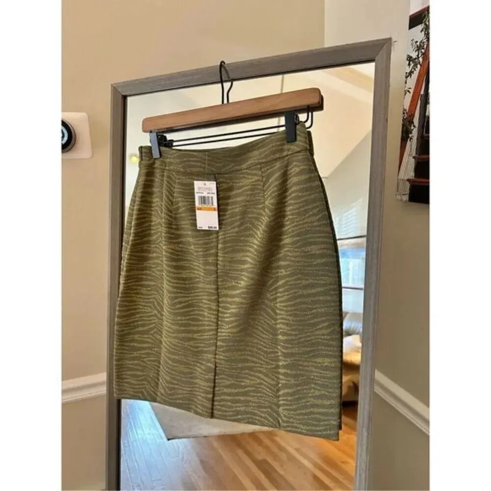 Michael Kors Pencil‎ Skirt NWT Size Small Green - Image 3