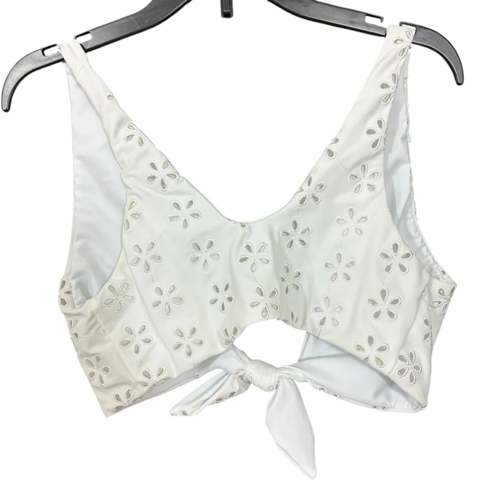 Beach Riot  Dallas White eyelet Tie Front Bikini Top S - Image 5