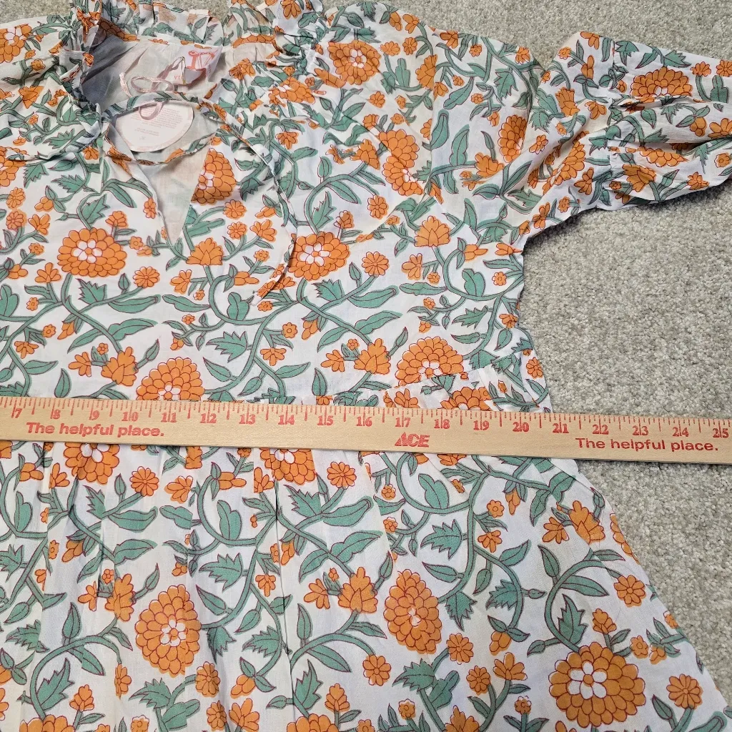 Victoria Dunn Womens Floral Knee‎ Length Dress Sz L Spring Boho NWT Orange Size L - Image 4