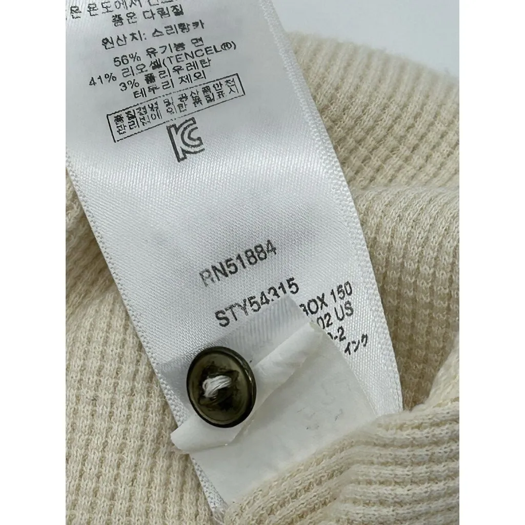 Patagonia Shirt Womens Size S Beige Cotton Blend Waffle Knit Henley - Image 6