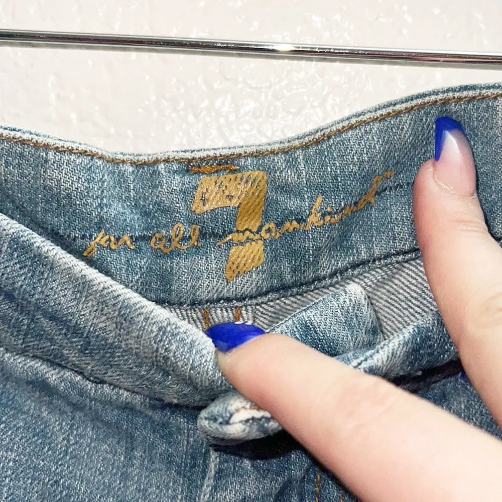 7 For All Mankind Women's Wide Leg Low To MidRise Flare Light Blue Jeans - Image 6