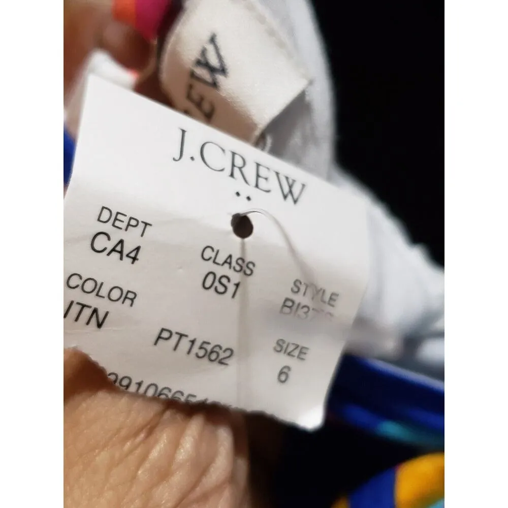 J.CREW Women's Multi Geo Print Pleated Square Neck Sleeveless Long Maxi Dress 6 - Image 7