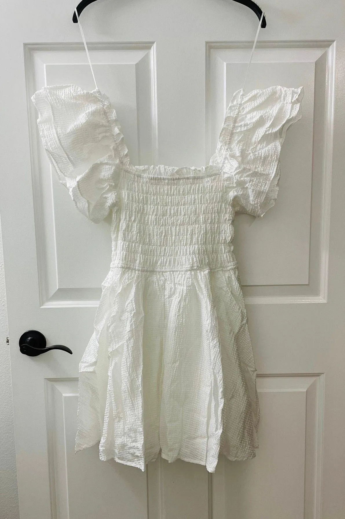 | NWOT | Ruffle Sleeve Mini Dress | L | White | CD02530 - Image 2
