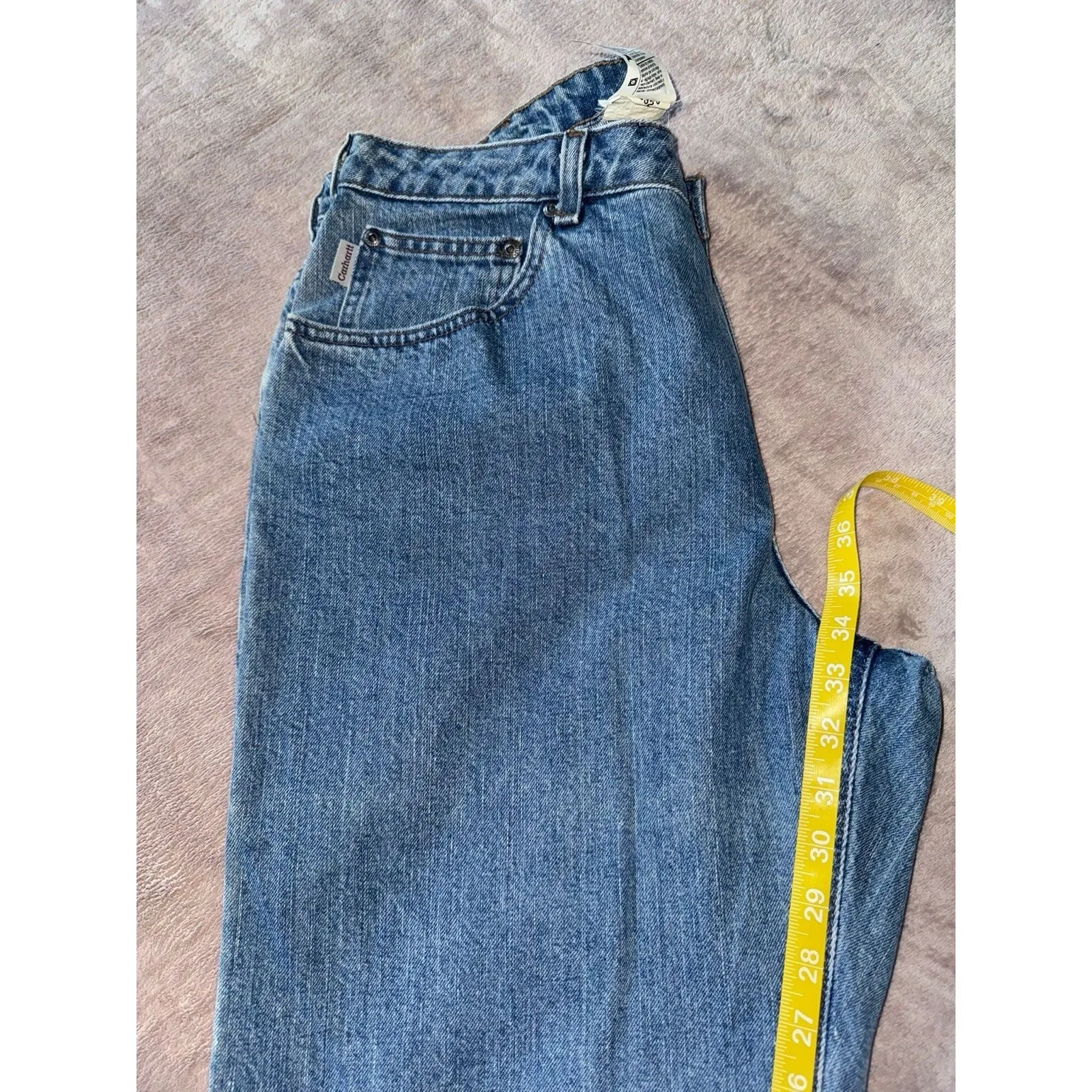 Carhartt Women's Jeans Blue Denim‎ Mid Rise Relaxed Fit Size 16 NWT - Image 11