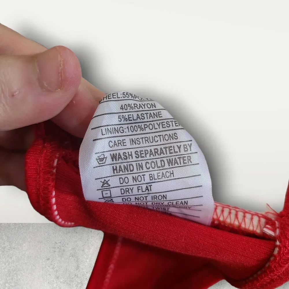 NWT Motel Rocks Baewatch Red Knot Bandeau Bikini Top Size Large - Image 12