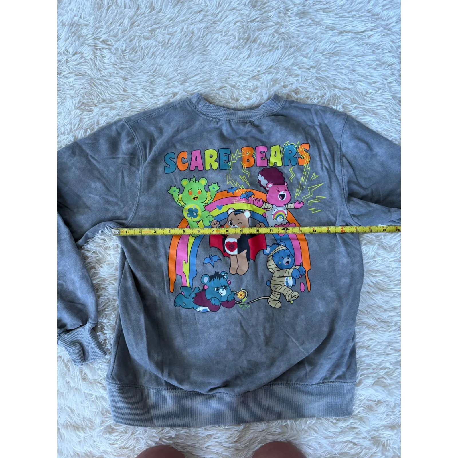Care Bears x Universal Monsters Scare Bears Gray Graphic Sweatshirt - Image 4