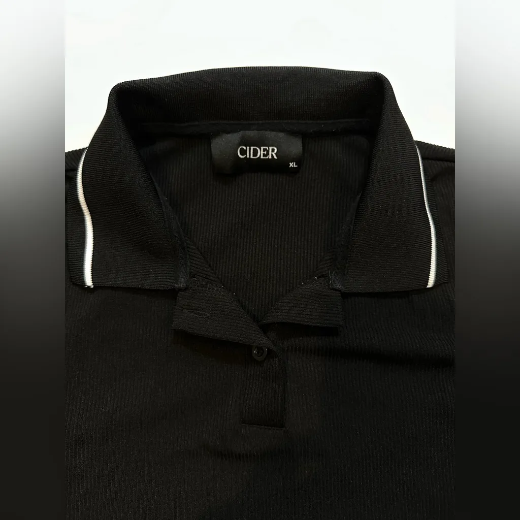 Cider Collard Button Contrast Trim Mini Dress - Image 10