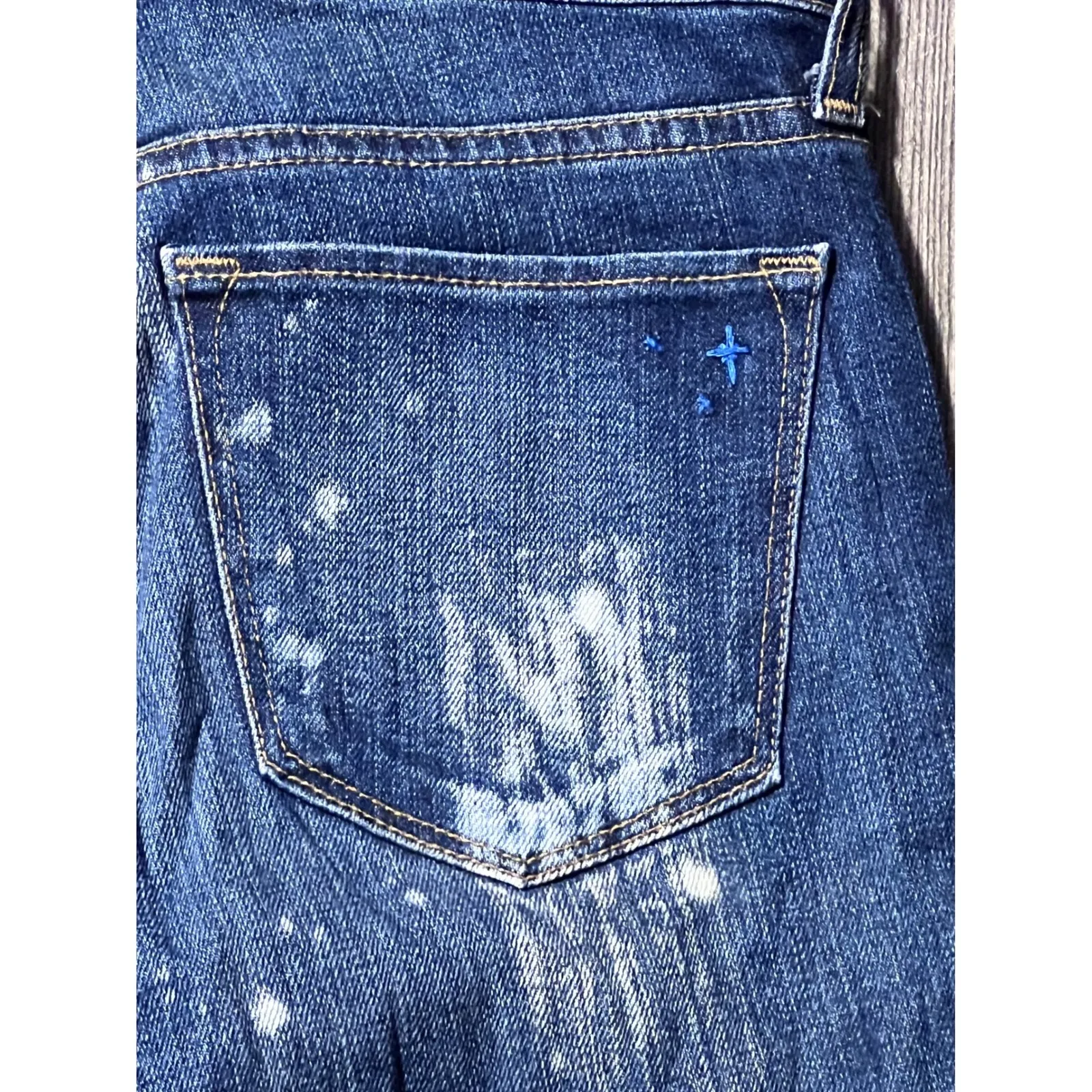 Big Star Nova Denim Hydra Bleach Splatter Jeans SZ 27 Dark Wash Skinny Cigarette - Image 11