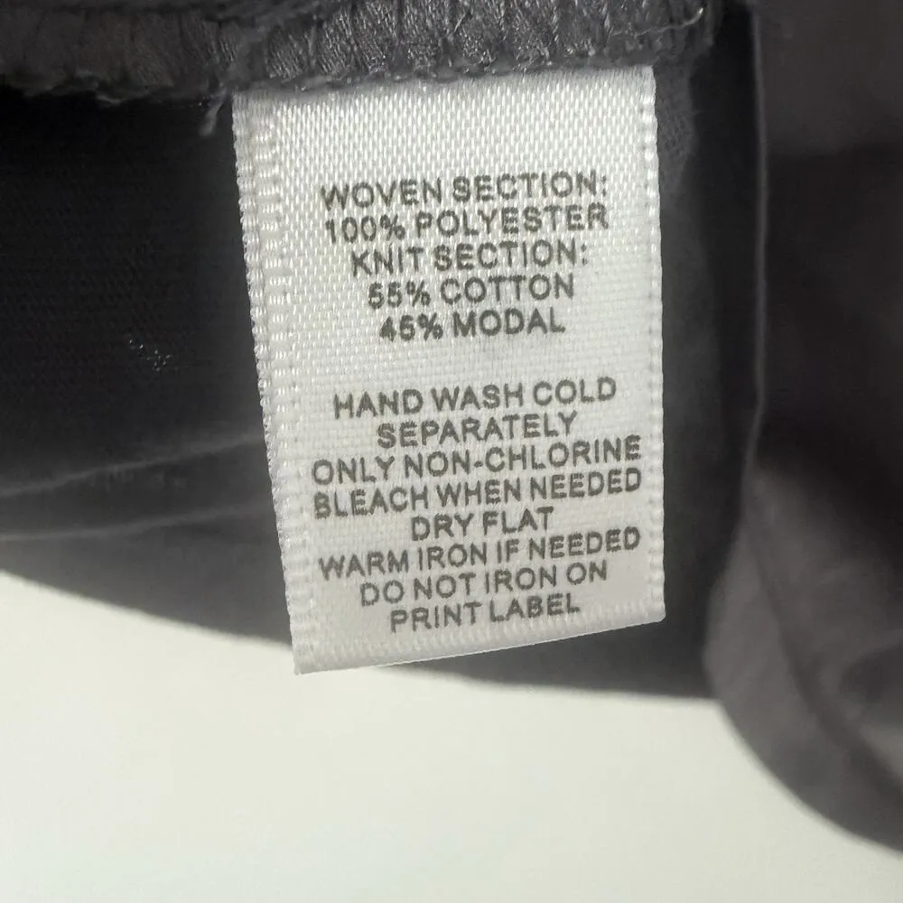 Loft Top Womens Large Gray Sleeveless Mixed Media Satin Career Office Academia - Image 4