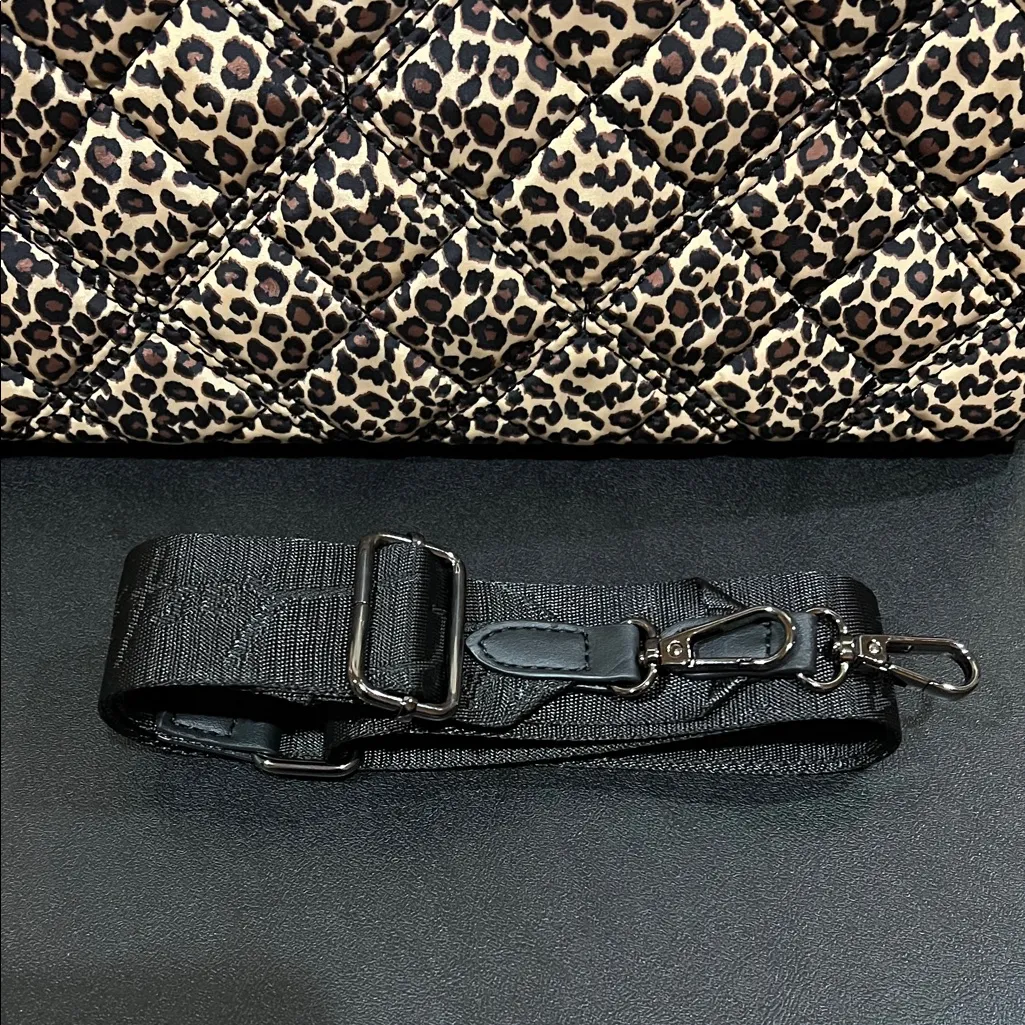 Betsey Johnson | Leopard Quilted Tote w/ Charm & Crossbody Strap - Image 9