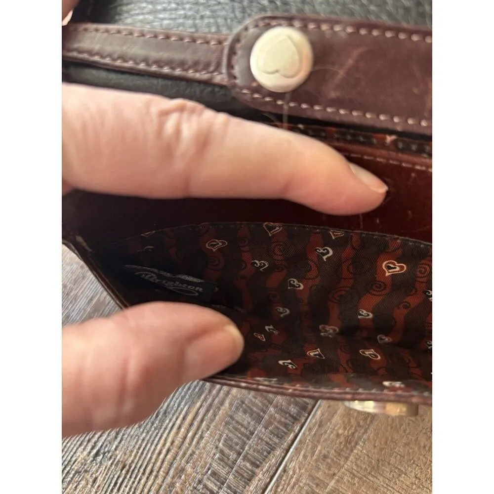 Brighton Crossbody Bag Wallet Brown Crocodile Leather Organizer Card Slots - Image 15