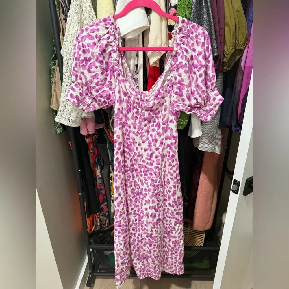 button down midi spotted dress - Image 2