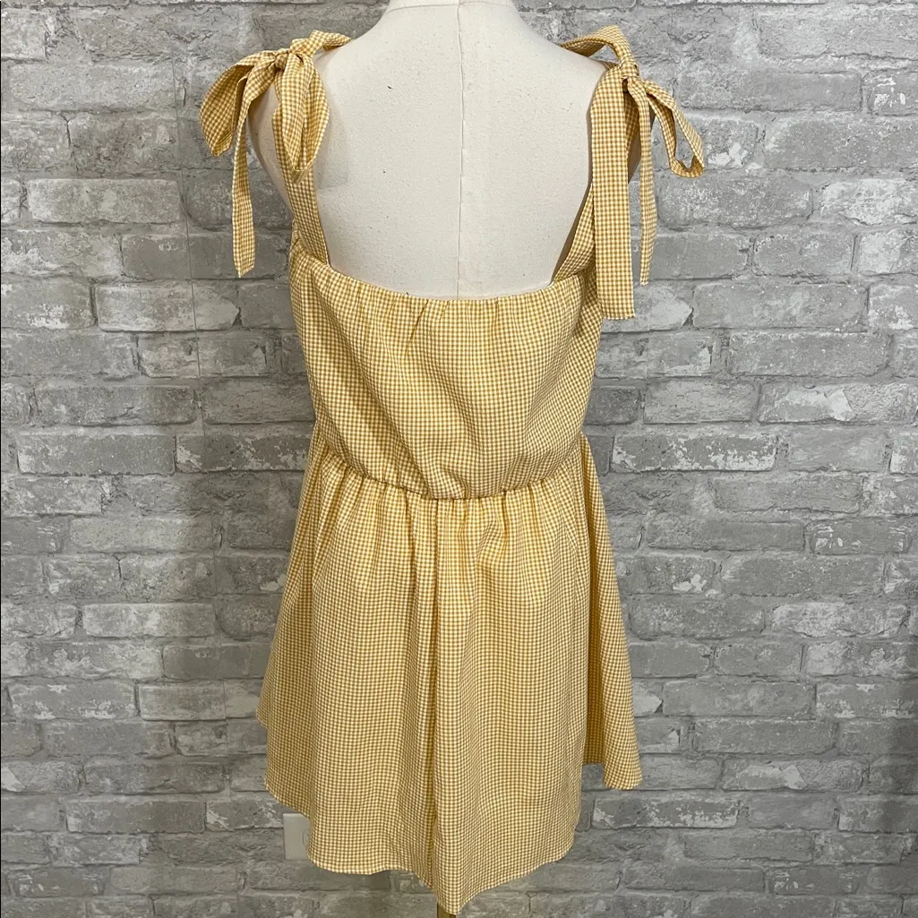 Dry Goods 21 Saints Yellow Gingham Mini Dress Size L - Image 3