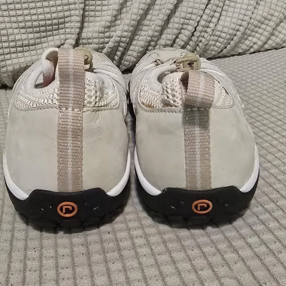 Rockport Cream and Tan Athletic Shoes with Saddle Accent Size 7.5 - Image 3