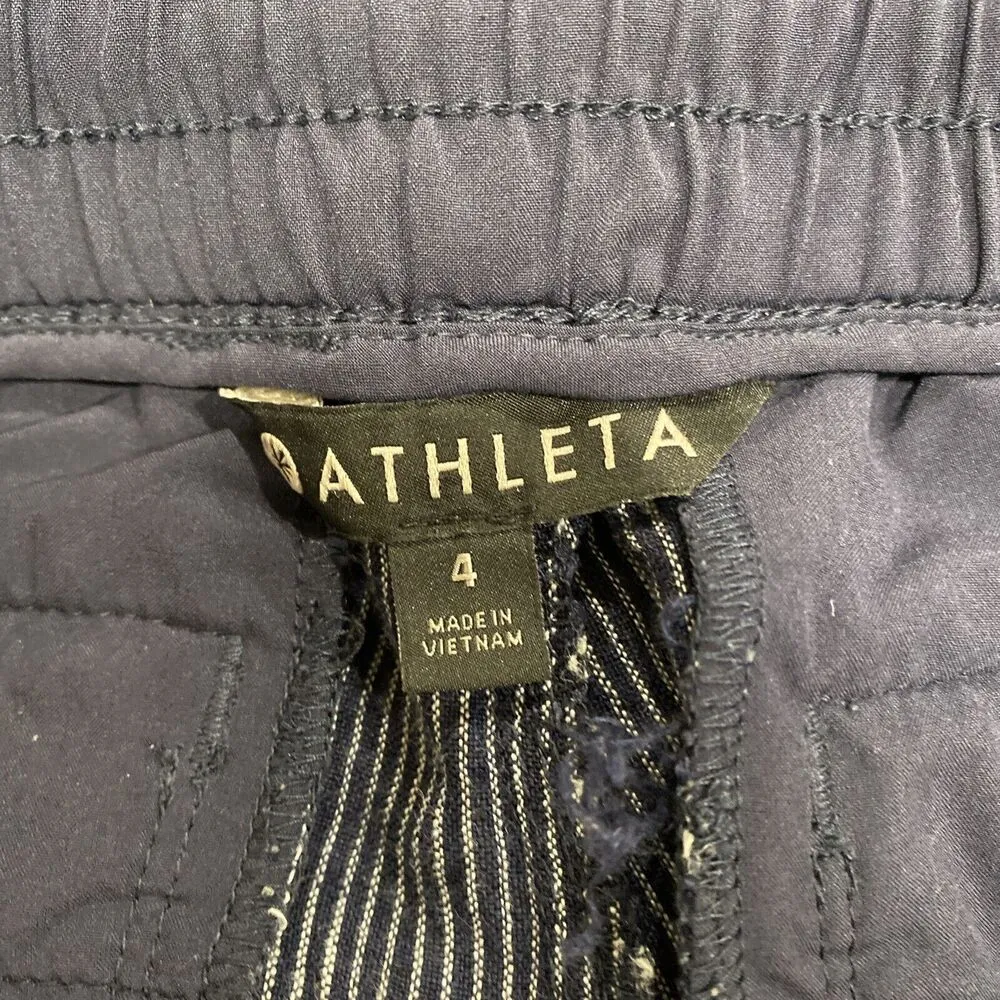 Athleta Size 4 Stripe Bali Linen Trouser Pants Style - Image 4