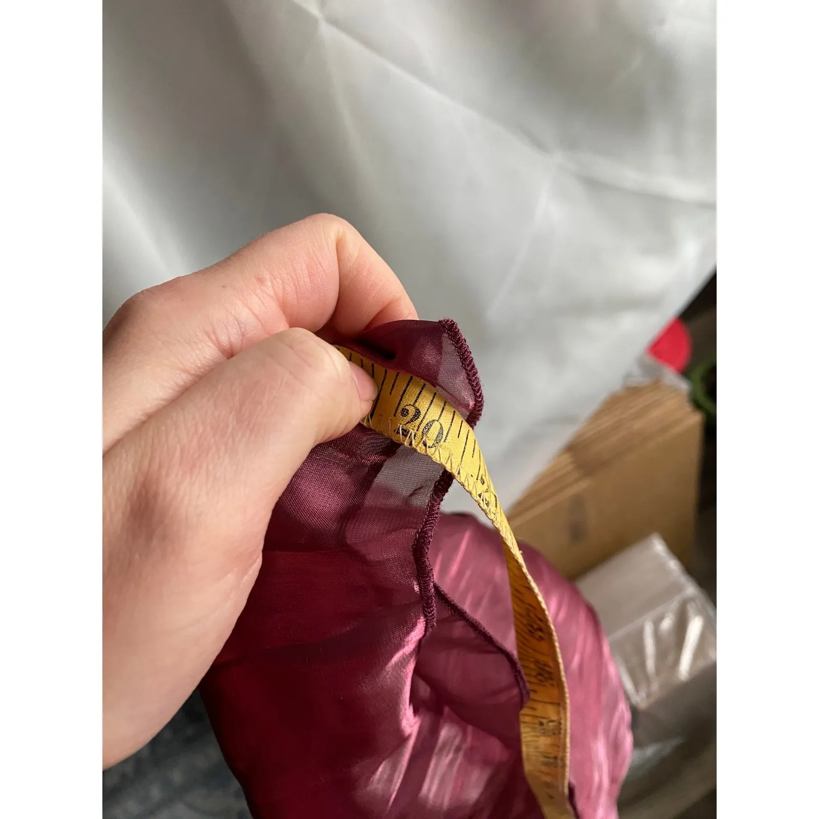 Milkmaid Babydoll Peplum Organza Burgundy Top Medium Silky Cottagcore Feminine Purple - Image 9