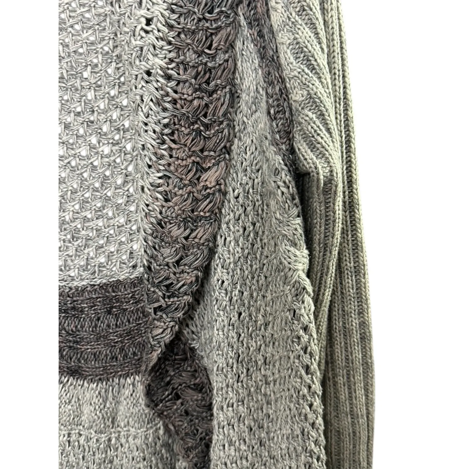 CAbi Gray  Shadow Circle Cardigan Sweater Long Open Boho Crochet Size Medium - Image 4