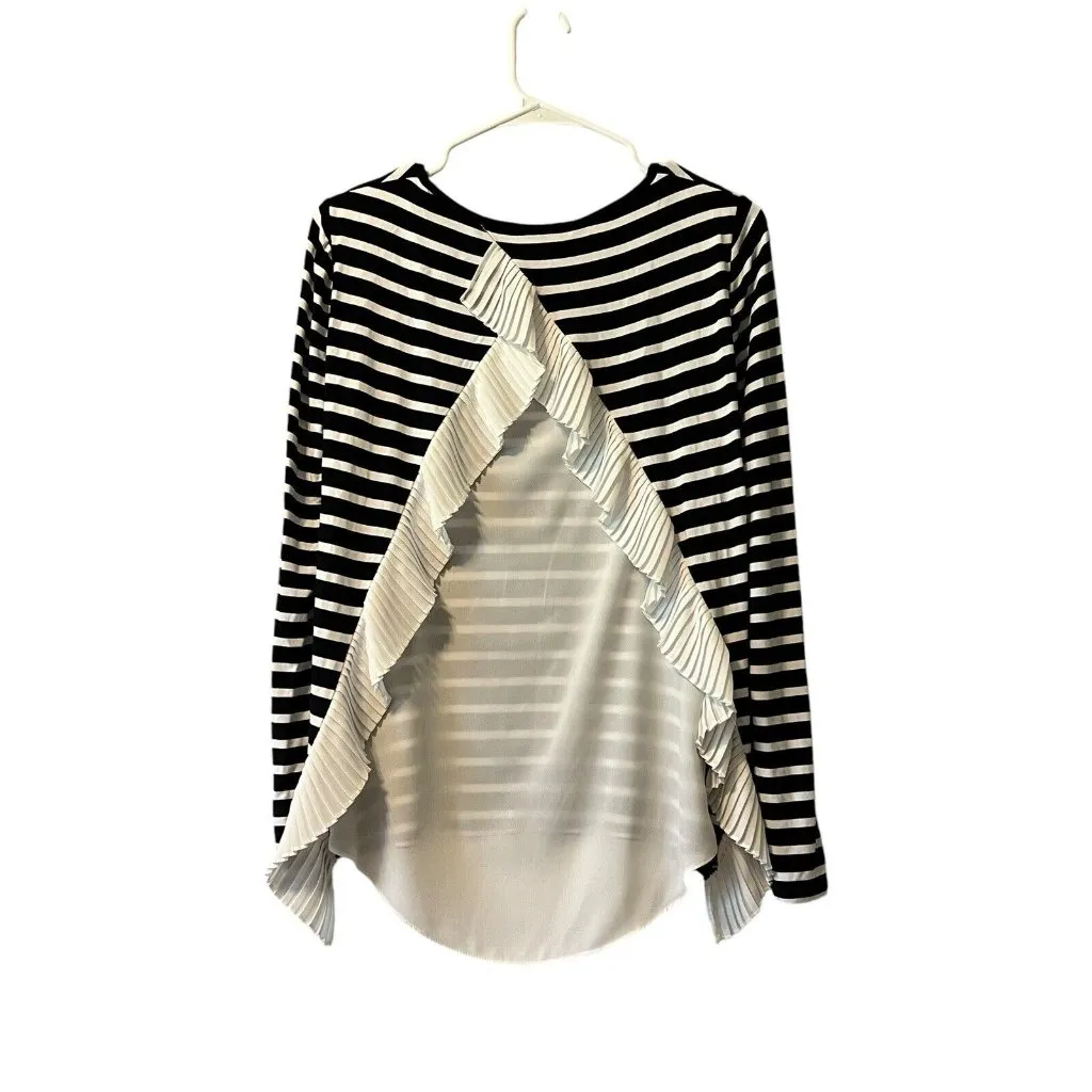 JOSEPH RIBKOFF Size 4 Tunic Blouse Ruffles Sheer Lightweight Career Wedding‎ - Image 2