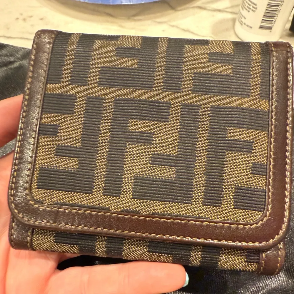 Fendi Zucca FF Canvas Compact Trifold Wallet - Image 7