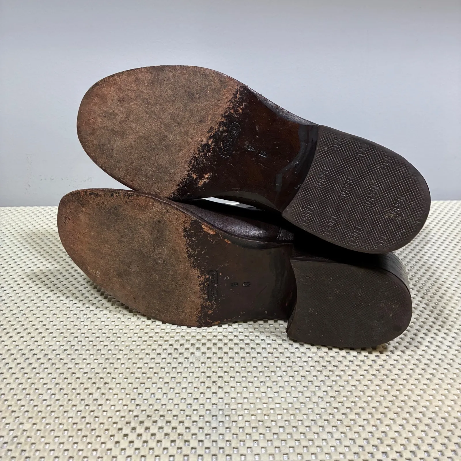 Coach Jesika Womens Brown Leather Ankle Boots Buckle Strap Moto‎ Biker Casual 9B - Image 5