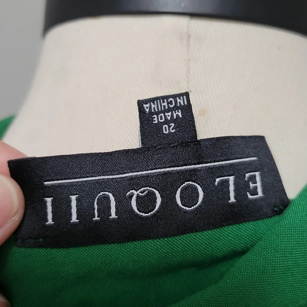 Eloquii Green High Low Ruffle Peplum Button Down Size 20 - Image 7