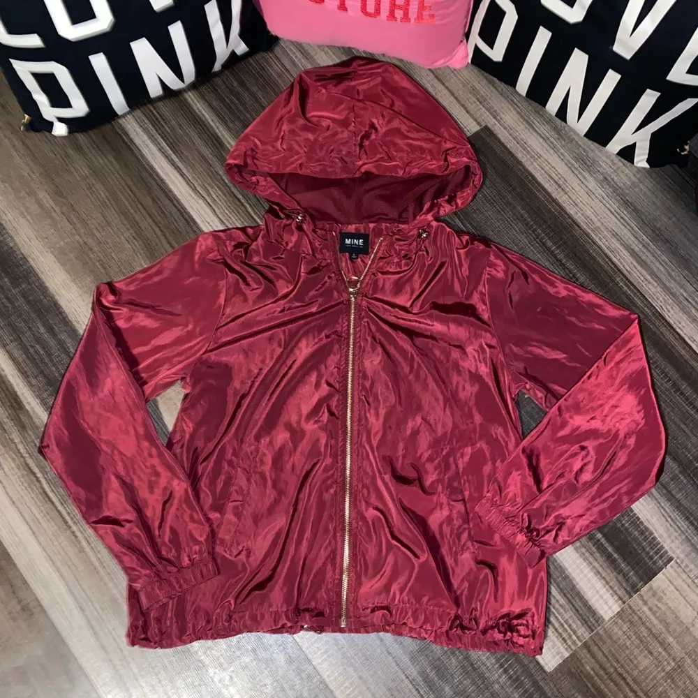 Shiny Red Hooded Jacket - Image 4