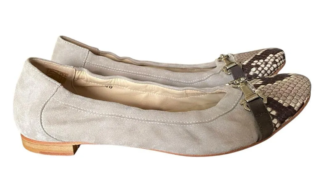 Lalisa Chloe Ballet Flat Taupe Snape Cap Toe size 40 US 9 - Image 3