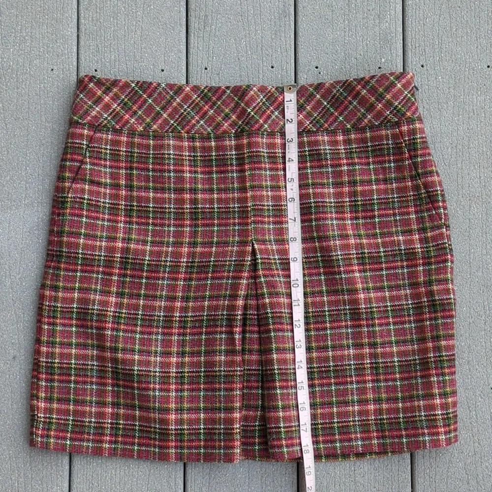 Loft Pleated Plaid Wool Blend Skirt with Pockets - Image 6