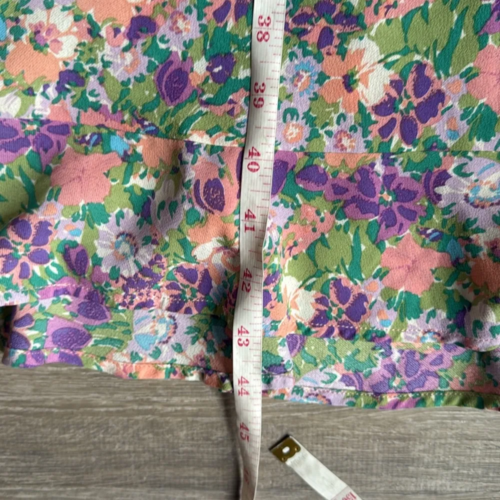 Astr The Label Floral Cross Back Ruffle Strap Midi Dress XS - Image 8