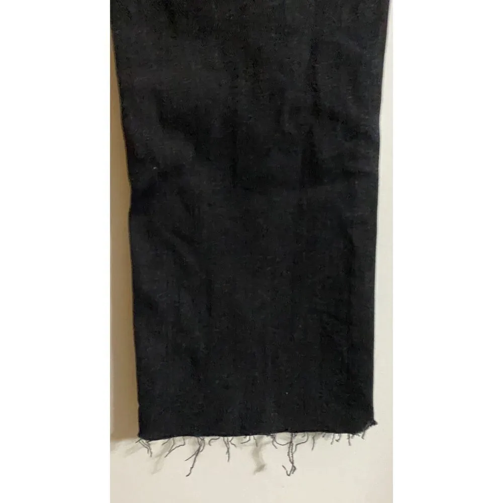 Guess 1981 Faux Leather Accent Detail Black Straight Leg Jeans Women's Sz 25​ - Image 8