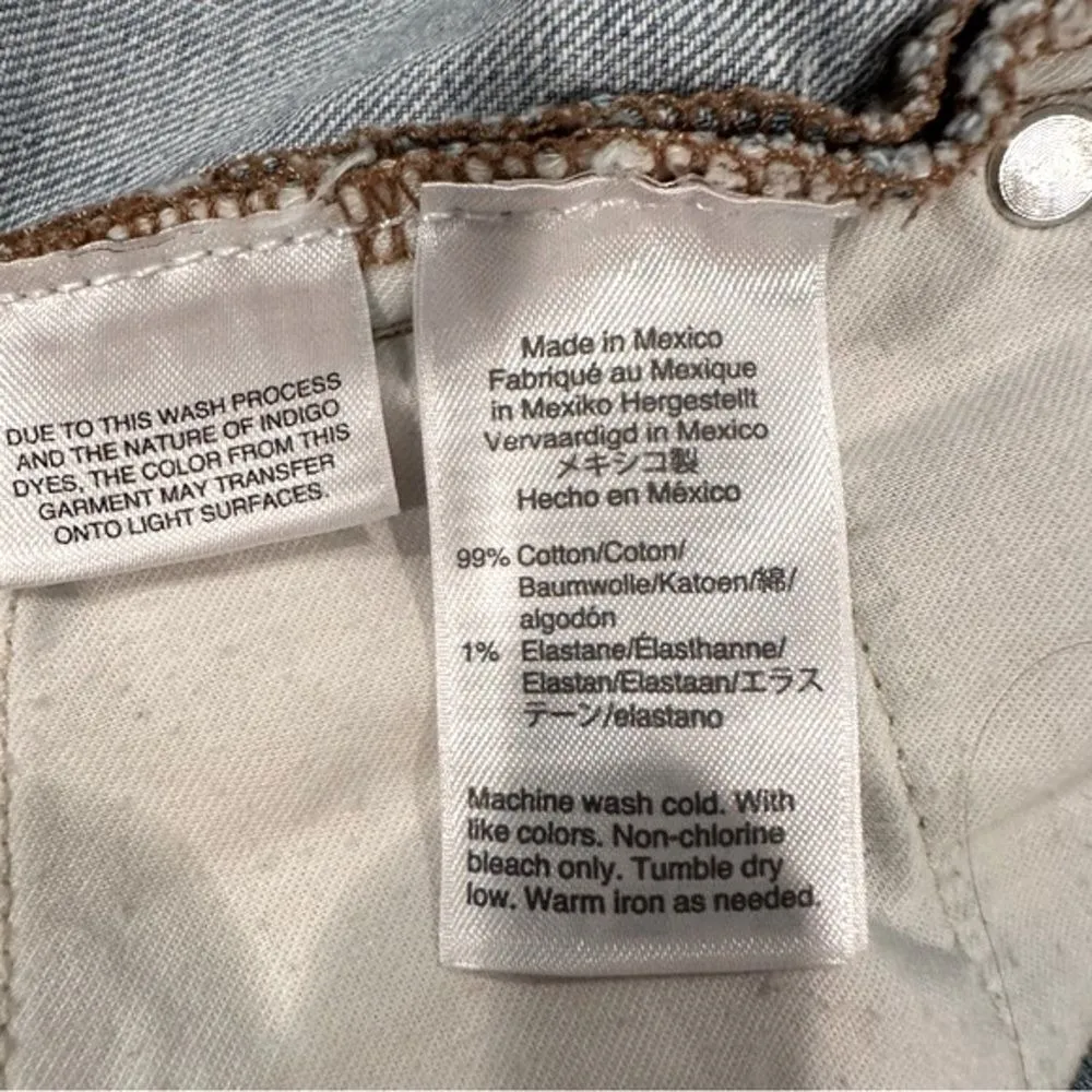 J. Crew High Rise Button Fly Frayed Denim Short Womens 30 Light Wash Boho Hippie - Image 8