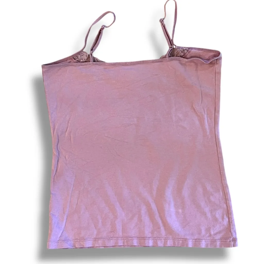 Ana Y2K Pink Lace Trim Fairycore Spaghetti Straps Top Camisole Tank Top Large - Image 2