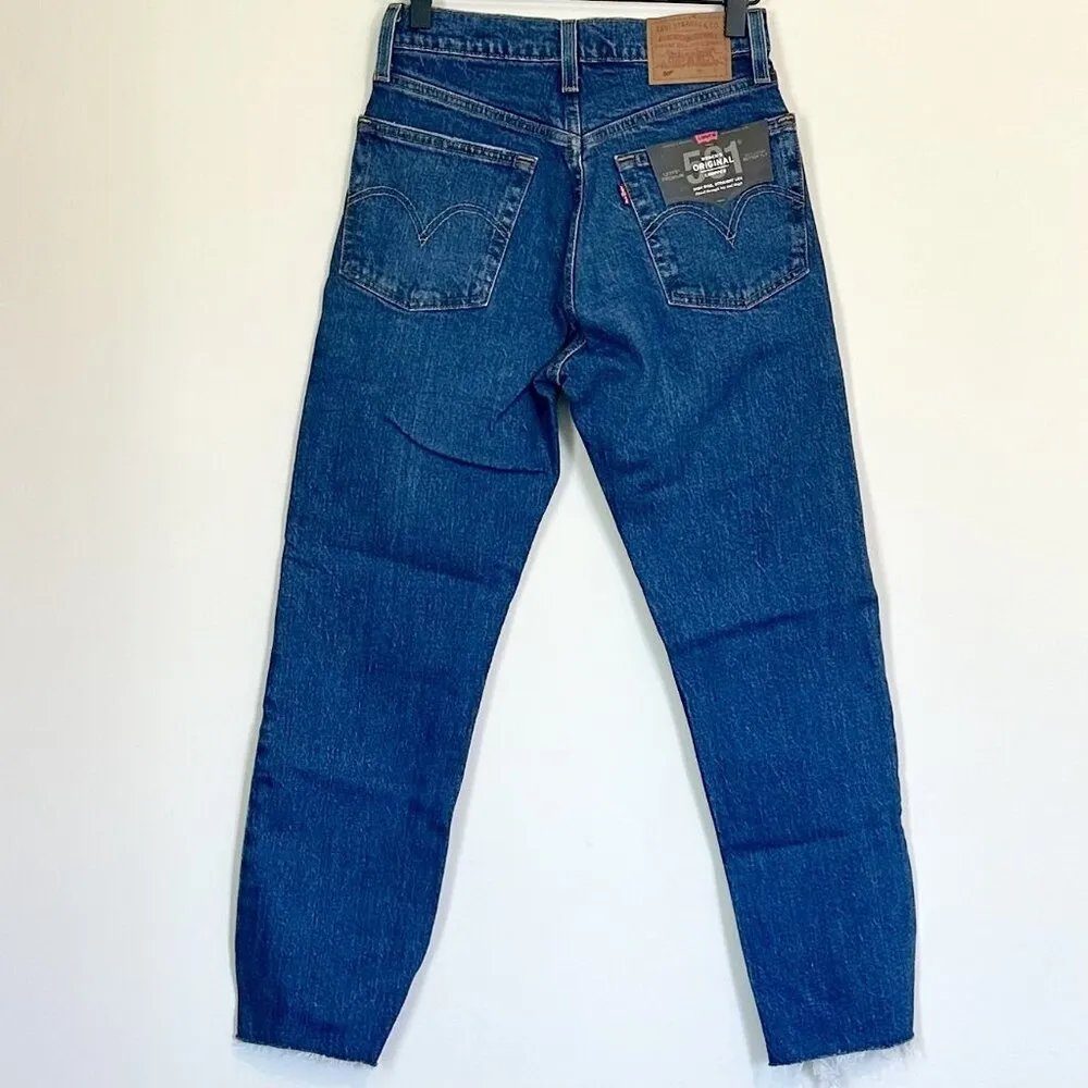 NWT Levi's 501 Original Cropped Raw Hem High Rise Straight Leg Jeans - Size 24 - Image 10