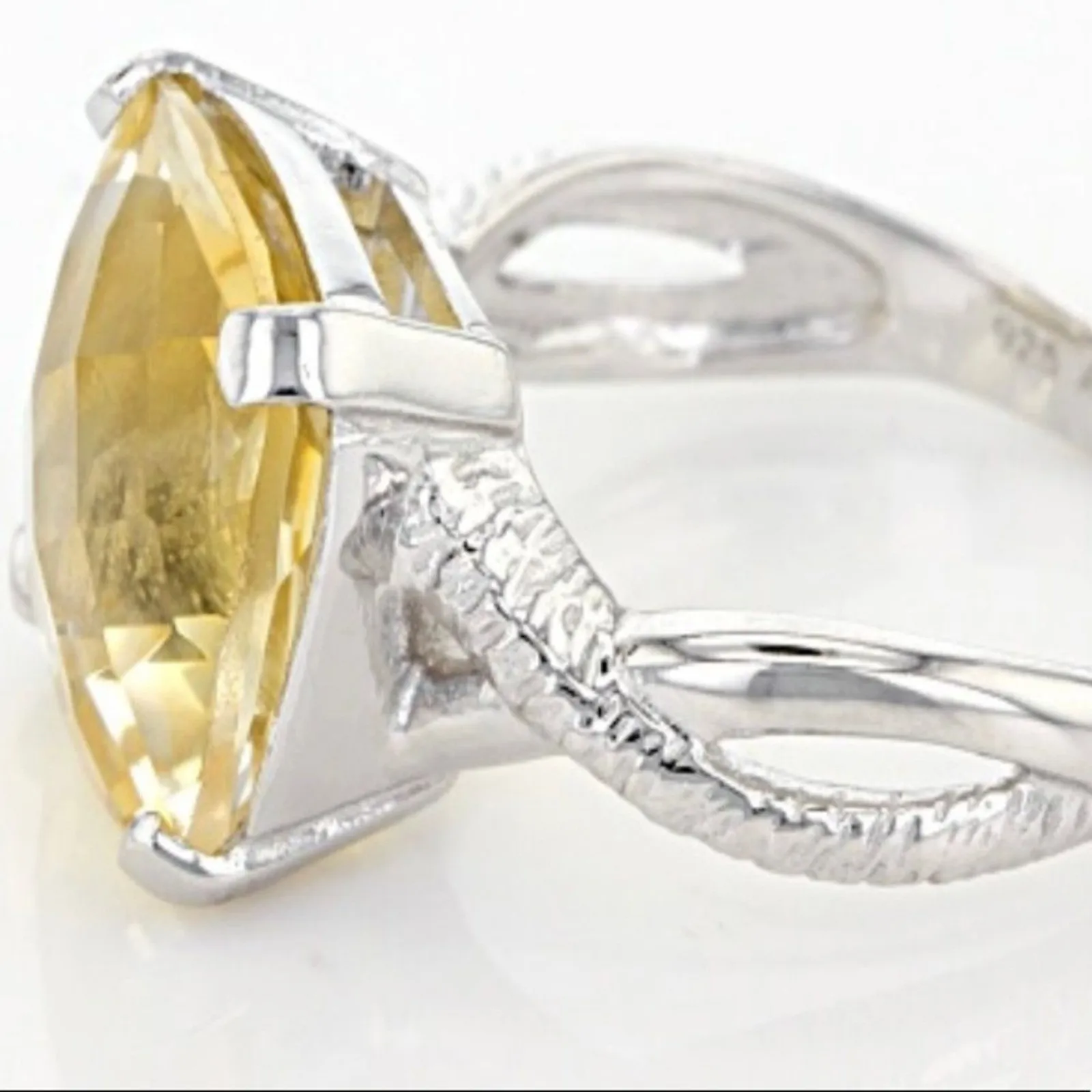 Sterling Silver 925 Ring w/Square Cushion Cut Citrine Gemstone Band Jewelry Sz 9 Yellow - Image 12