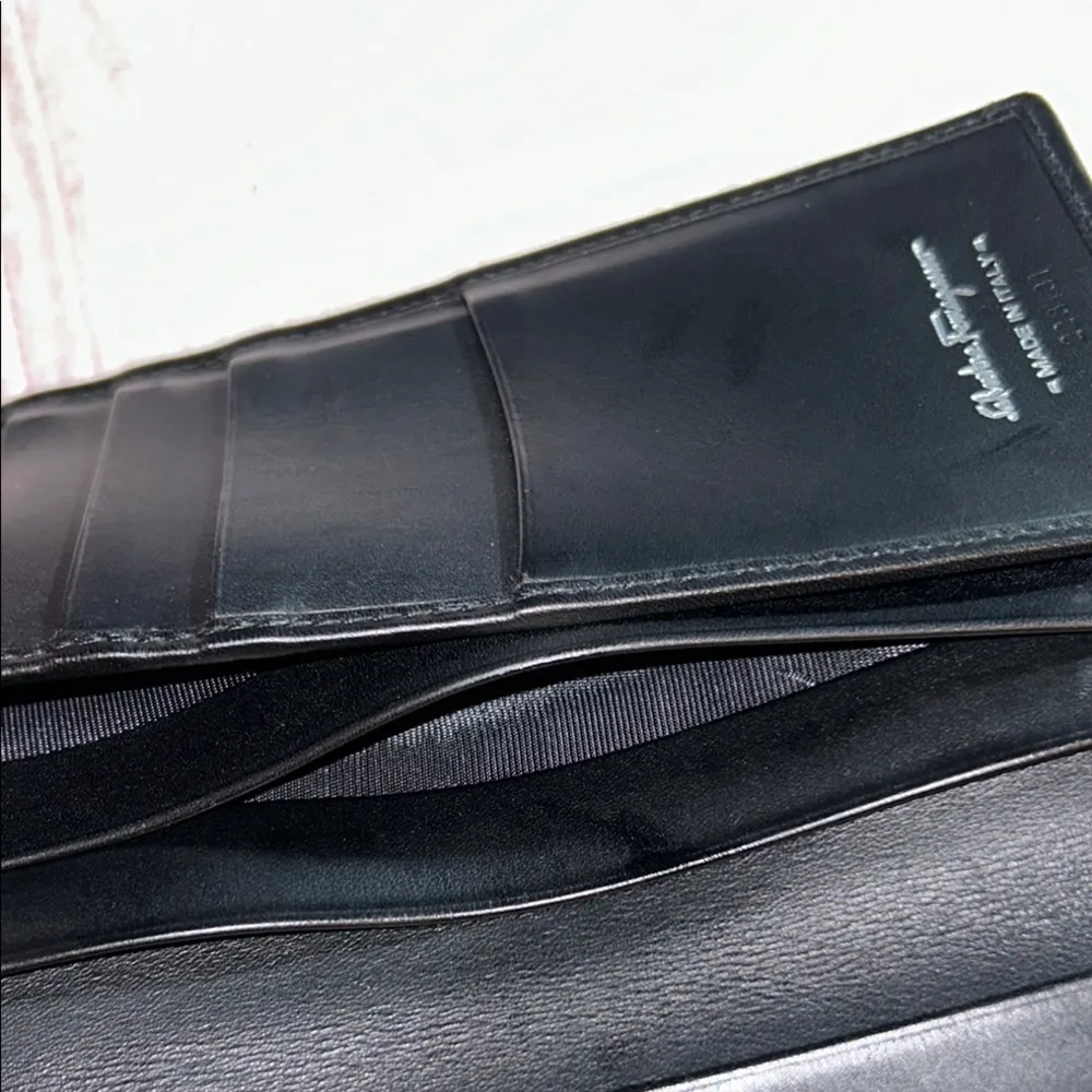 Salvatore Ferragamo Black Leather Long Wallet - Image 10