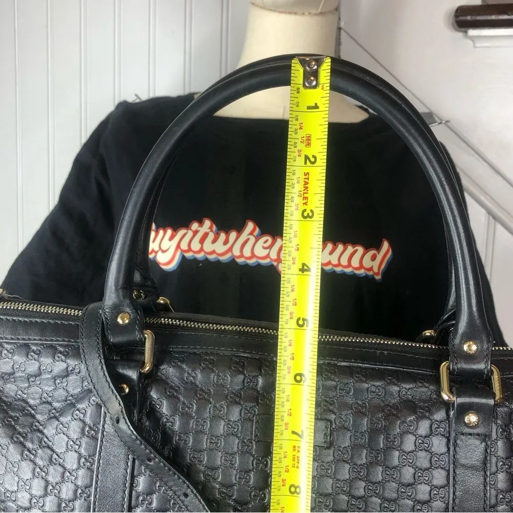 GUCCI GG Guccissima Black Leather Top Handle Oversized Crossbody Shoulder Bag - Image 9