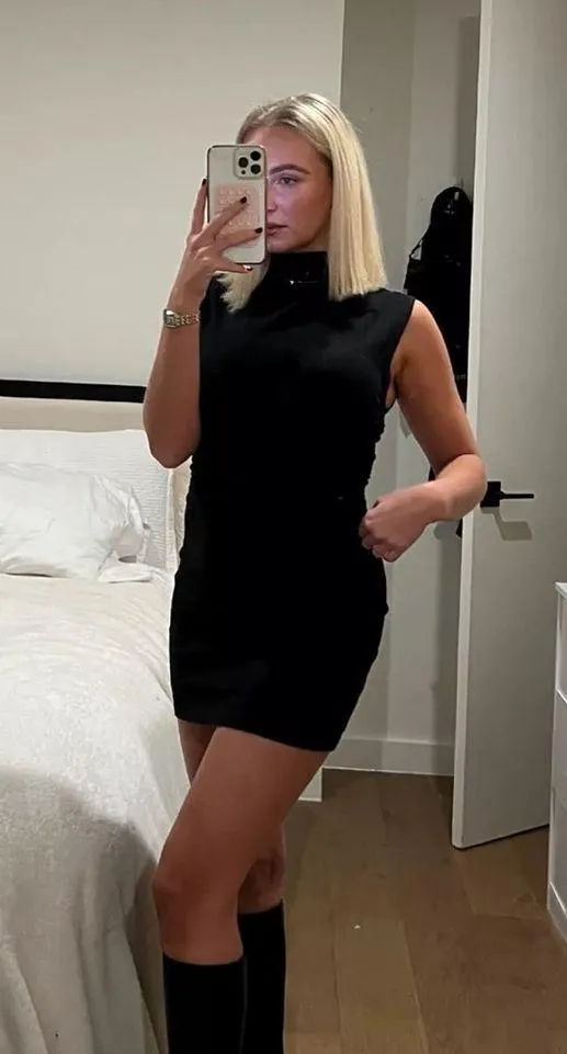 REFORMATION Alden Black Knit Mini Dress S - Image 4