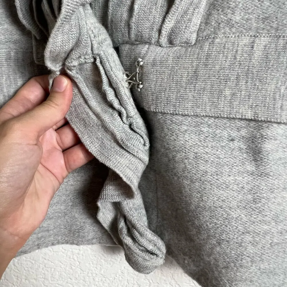 BCBGMaxAzria Gray Ruffle Wool Long Sleeve Cardigan Sweater Size Small - Image 9